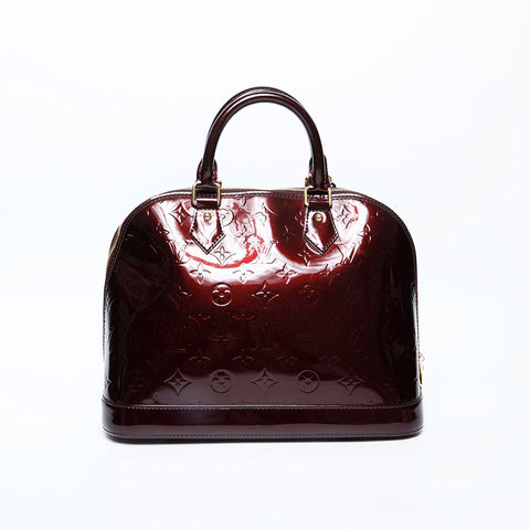 LOUIS VUITTON 2012 Monogram Vernis Alma PM Handbag purple WS20106