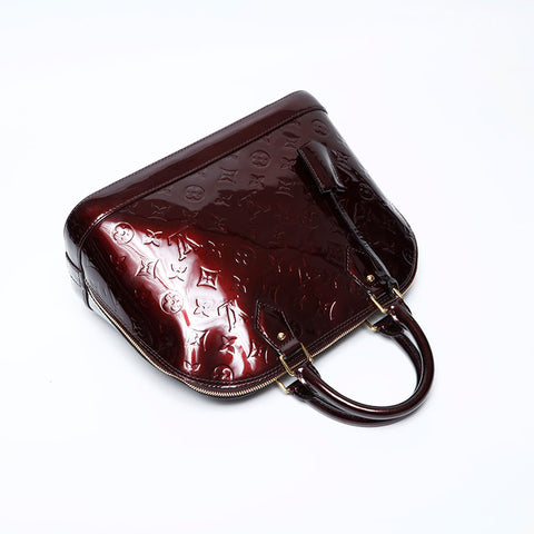 LOUIS VUITTON 2012 Monogram Vernis Alma PM Handbag purple WS20106