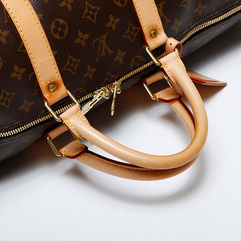 LOUIS VUITTON 2005 Monogram Keepall 55 Boston bag Brown WS20107