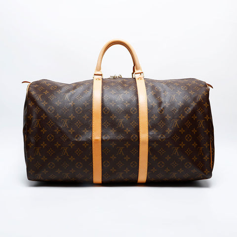 LOUIS VUITTON 2005 Monogram Keepall 55 Boston bag Brown WS20107
