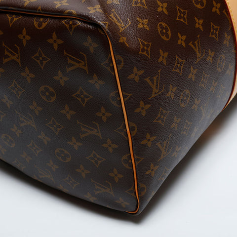 LOUIS VUITTON 2005 Monogram Keepall 55 Boston bag Brown WS20107