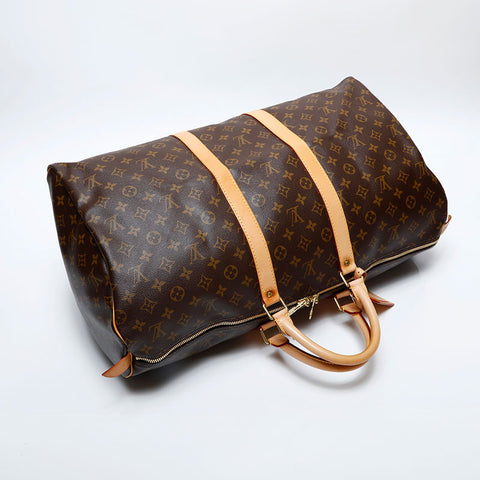 LOUIS VUITTON 2005 Monogram Keepall 55 Boston bag Brown WS20107