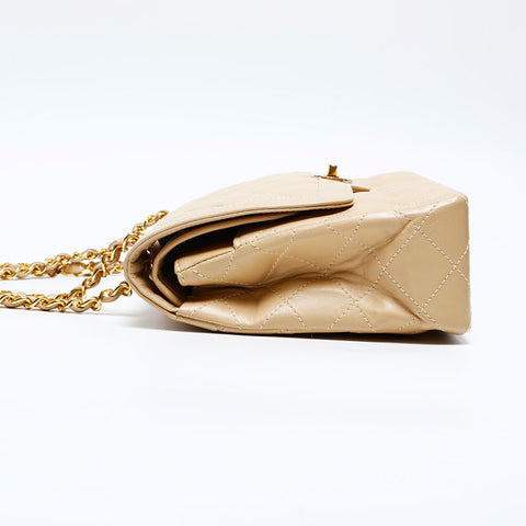 CHANEL No. 2 1993-1994 Paris Limited Edition 25 Matelasse Lambskin Shoulder Bag beige WS20111