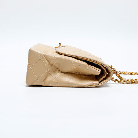 CHANEL No. 2 1993-1994 Paris Limited Edition 25 Matelasse Lambskin Shoulder Bag beige WS20111