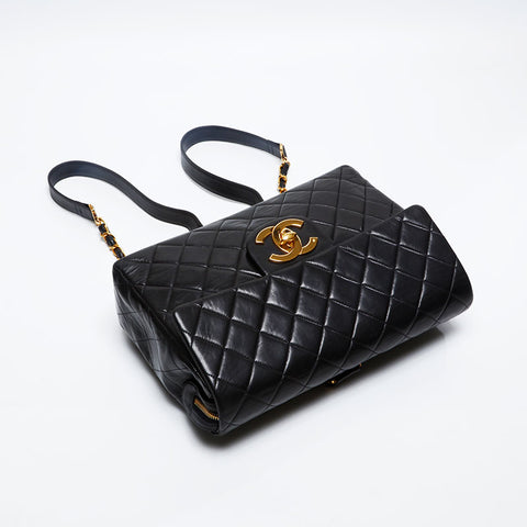 CHANEL No. 3 1994-1999 Lambskin Matelasse Backpack Â· Daypack black WS20113