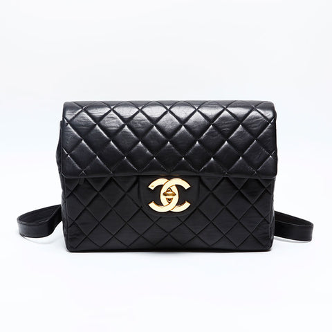 CHANEL No. 3 1994-1999 Lambskin Matelasse Backpack Â· Daypack black WS20113