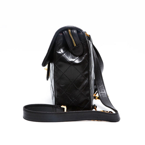 CHANEL No. 3 1994-1999 Lambskin Matelasse Backpack Â· Daypack black WS20113