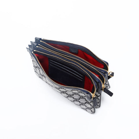 CELINE macadam canvas Pouch Navy WS20114