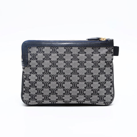 CELINE macadam canvas Pouch Navy WS20114
