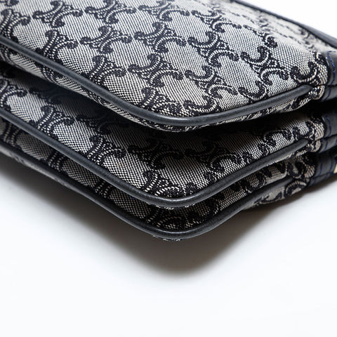 CELINE macadam canvas Pouch Navy WS20114