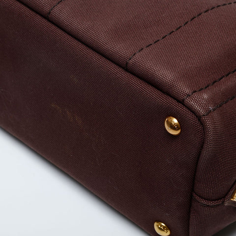 PRADA Canapa Small Canvas Handbag Brown WS20115