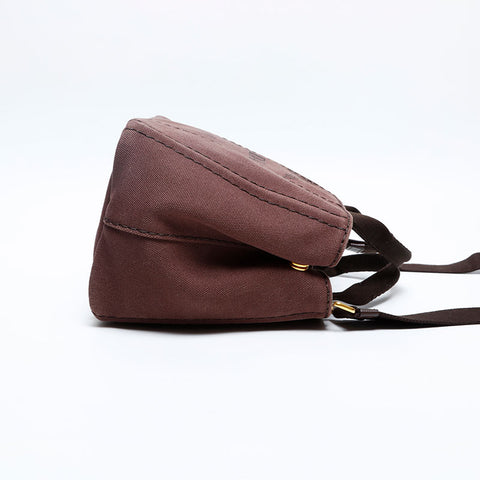 PRADA Canapa Small Canvas Handbag Brown WS20115