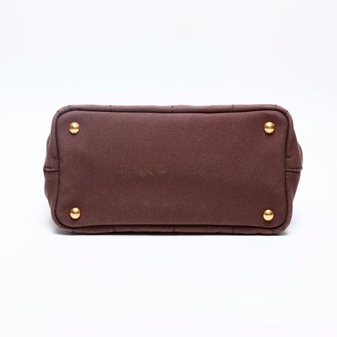 PRADA Canapa Small Canvas Handbag Brown WS20115