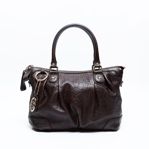 GUCCI GG Shima 2way Sukey Handbag Brown WS20116