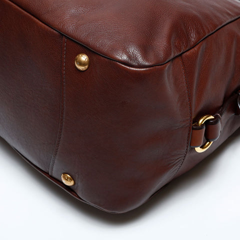 PRADA Soft Calfskin Shoulder Bag Brown WS20118