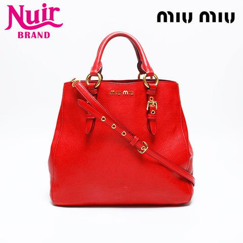 Miu Miu Leather 2way Handbag Red WS20119