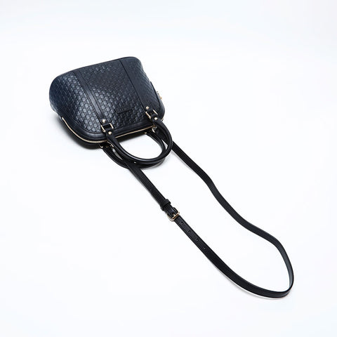GUCCI 2way Micro GG Shima Leather Handbag black WS20120