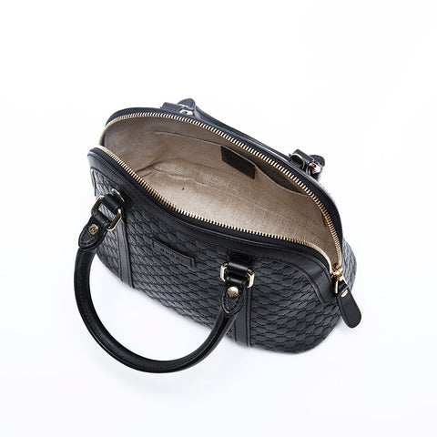 GUCCI 2way Micro GG Shima Leather Handbag black WS20120