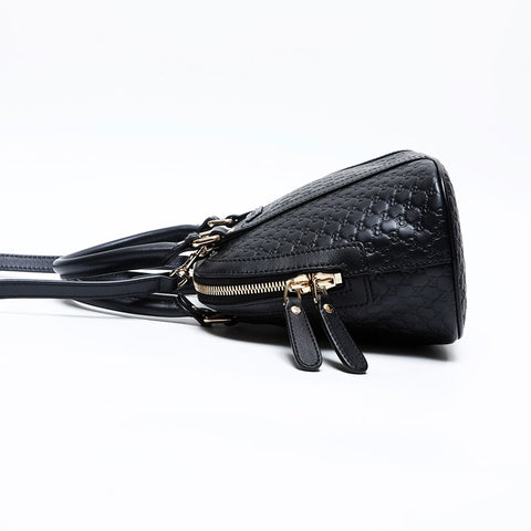 GUCCI 2way Micro GG Shima Leather Handbag black WS20120
