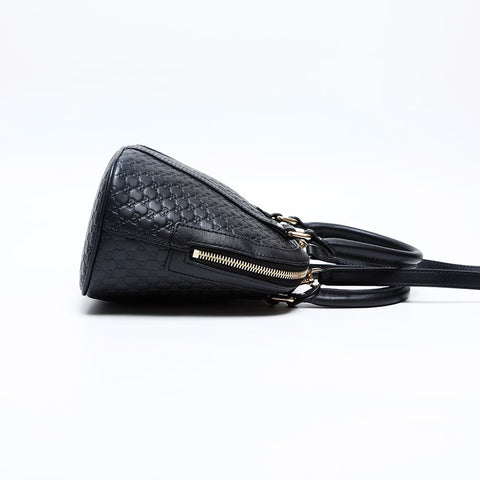 GUCCI 2way Micro GG Shima Leather Handbag black WS20120