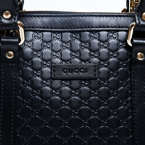 GUCCI 2way Micro GG Shima Leather Handbag black WS20120