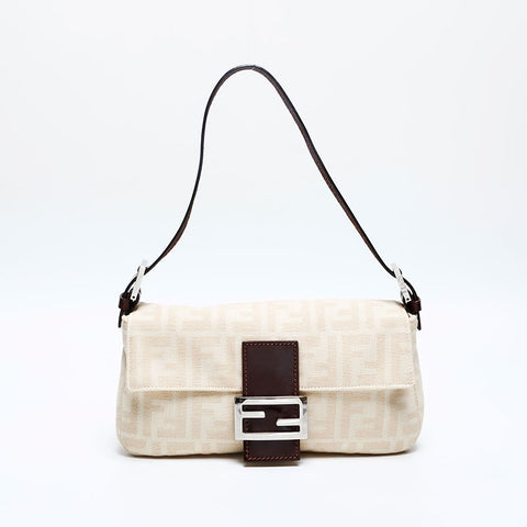 FENDI Zucca Canvas Mamma Bucket Shoulder Bag beige WS20121
