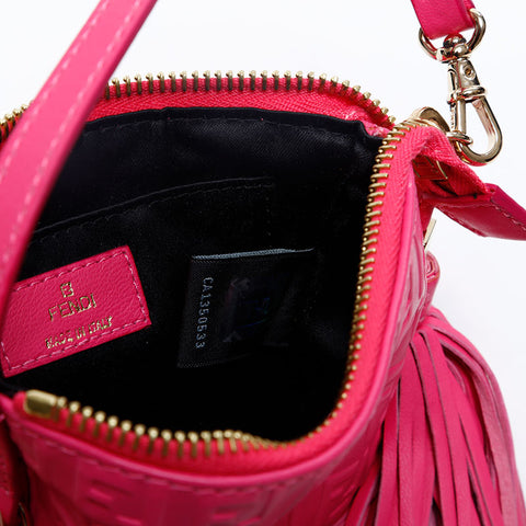 FENDI 8M0244 Leather Mini Fringe Pouch pink WS20122