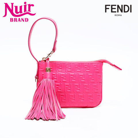 FENDI 8M0244 Leather Mini Fringe Pouch pink WS20122