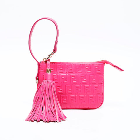 FENDI 8M0244 Leather Mini Fringe Pouch pink WS20122