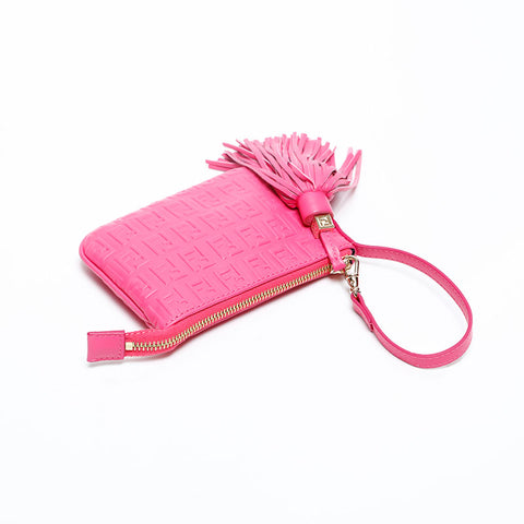 FENDI 8M0244 Leather Mini Fringe Pouch pink WS20122