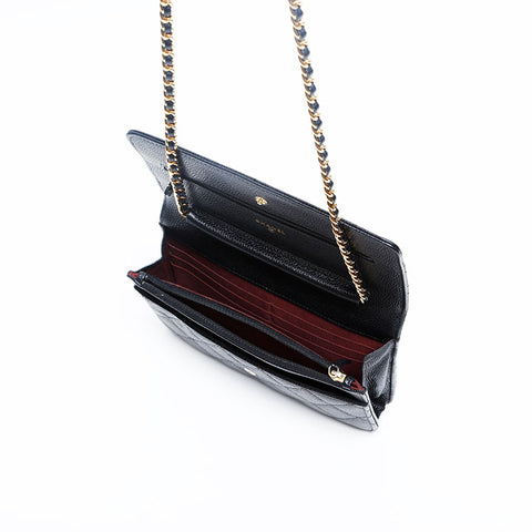 CHANEL 22nd Series 2015-2016 Caviar Skin Matelasse Chain Wallet Shoulder Bag black WS20124