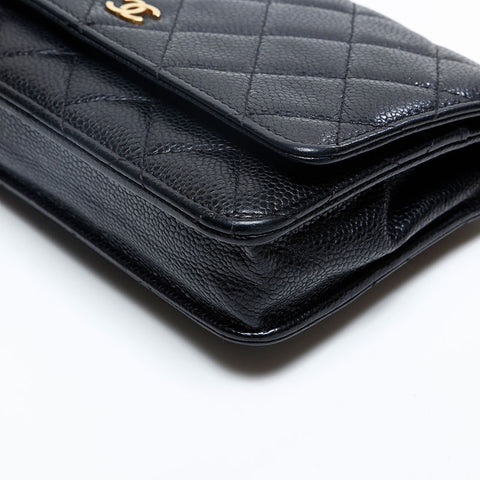 CHANEL 22nd Series 2015-2016 Caviar Skin Matelasse Chain Wallet Shoulder Bag black WS20124