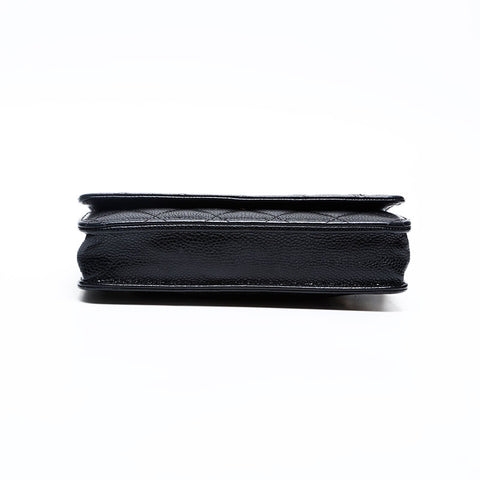 CHANEL 22nd Series 2015-2016 Caviar Skin Matelasse Chain Wallet Shoulder Bag black WS20124