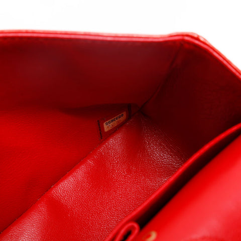CHANEL 6th series 2000-2001 Matelasse 23 Double flap Chain Shoulder Bag Red WS20126