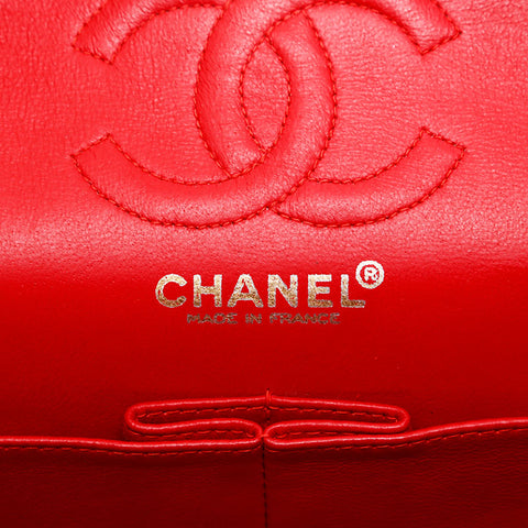 CHANEL 6th series 2000-2001 Matelasse 23 Double flap Chain Shoulder Bag Red WS20126