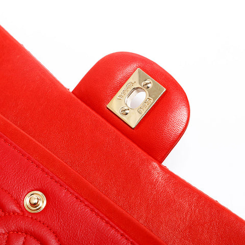 CHANEL 6th series 2000-2001 Matelasse 23 Double flap Chain Shoulder Bag Red WS20126