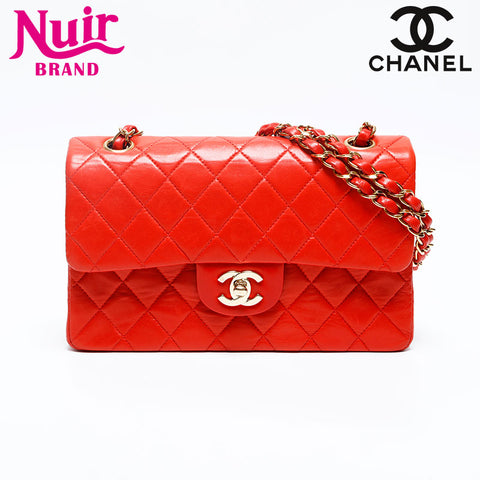 CHANEL 6th series 2000-2001 Matelasse 23 Double flap Chain Shoulder Bag Red WS20126