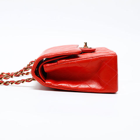 CHANEL 6th series 2000-2001 Matelasse 23 Double flap Chain Shoulder Bag Red WS20126