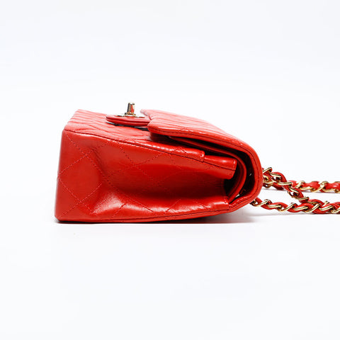 CHANEL 6th series 2000-2001 Matelasse 23 Double flap Chain Shoulder Bag Red WS20126
