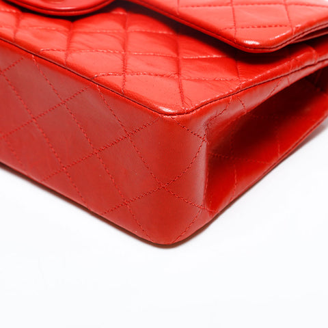 CHANEL 6th series 2000-2001 Matelasse 23 Double flap Chain Shoulder Bag Red WS20126