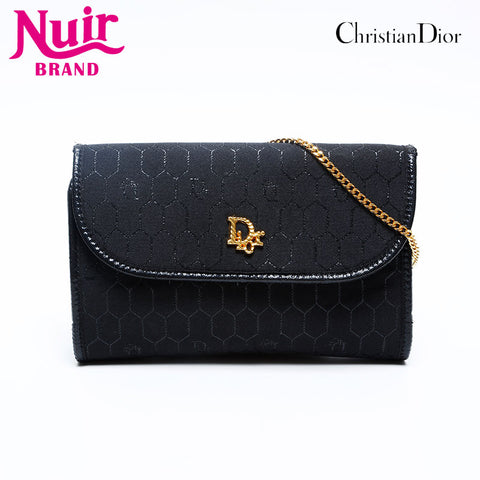 Christian Dior Honeycomb pattern logo Shoulder Bag black WS20128