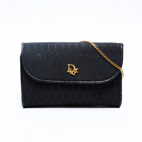Christian Dior Honeycomb pattern logo Shoulder Bag black WS20128