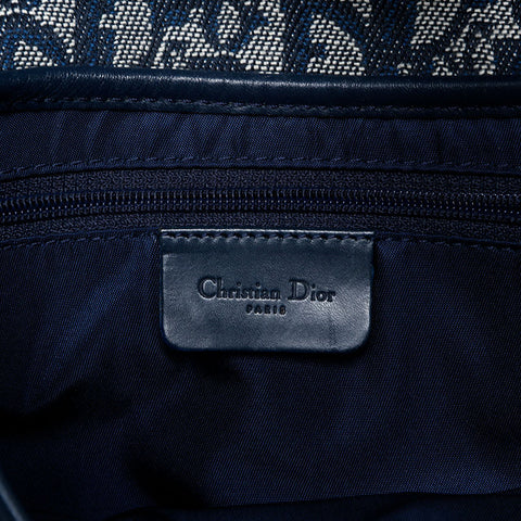 Christian Dior Oblique canvas saddlebag Shoulder Bag Navy WS20129