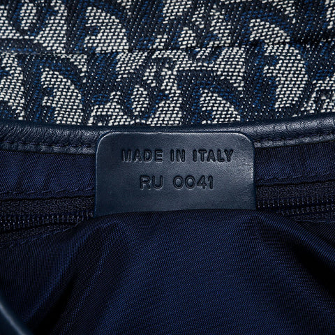Christian Dior Oblique canvas saddlebag Shoulder Bag Navy WS20129