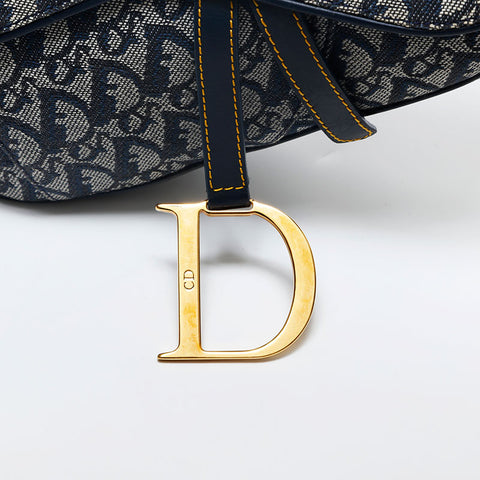 Christian Dior Oblique canvas saddlebag Shoulder Bag Navy WS20129