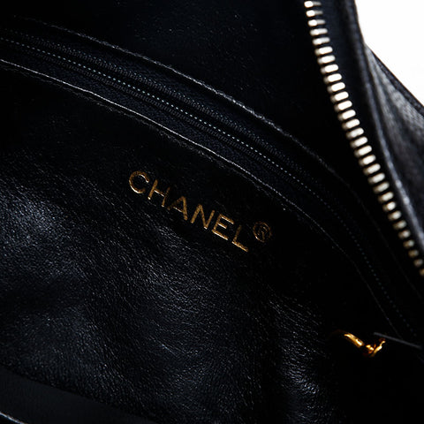 CHANEL No. 2 1993-1994 Caviar Skin Shoulder Bag black WS20130
