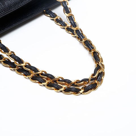 CHANEL No. 5 Caviar Skin Turnlock 1999-2000 Shoulder Bag black WS20131