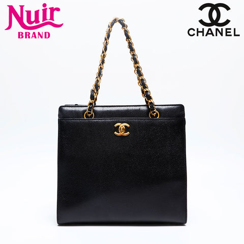 CHANEL No. 5 Caviar Skin Turnlock 1999-2000 Shoulder Bag black WS20131