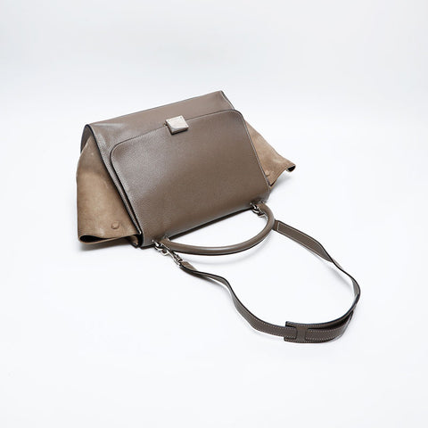 CELINE Trapeze Leather Handbag gray WS20132