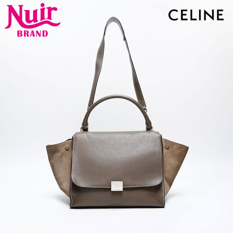 CELINE Trapeze Leather Handbag gray WS20132